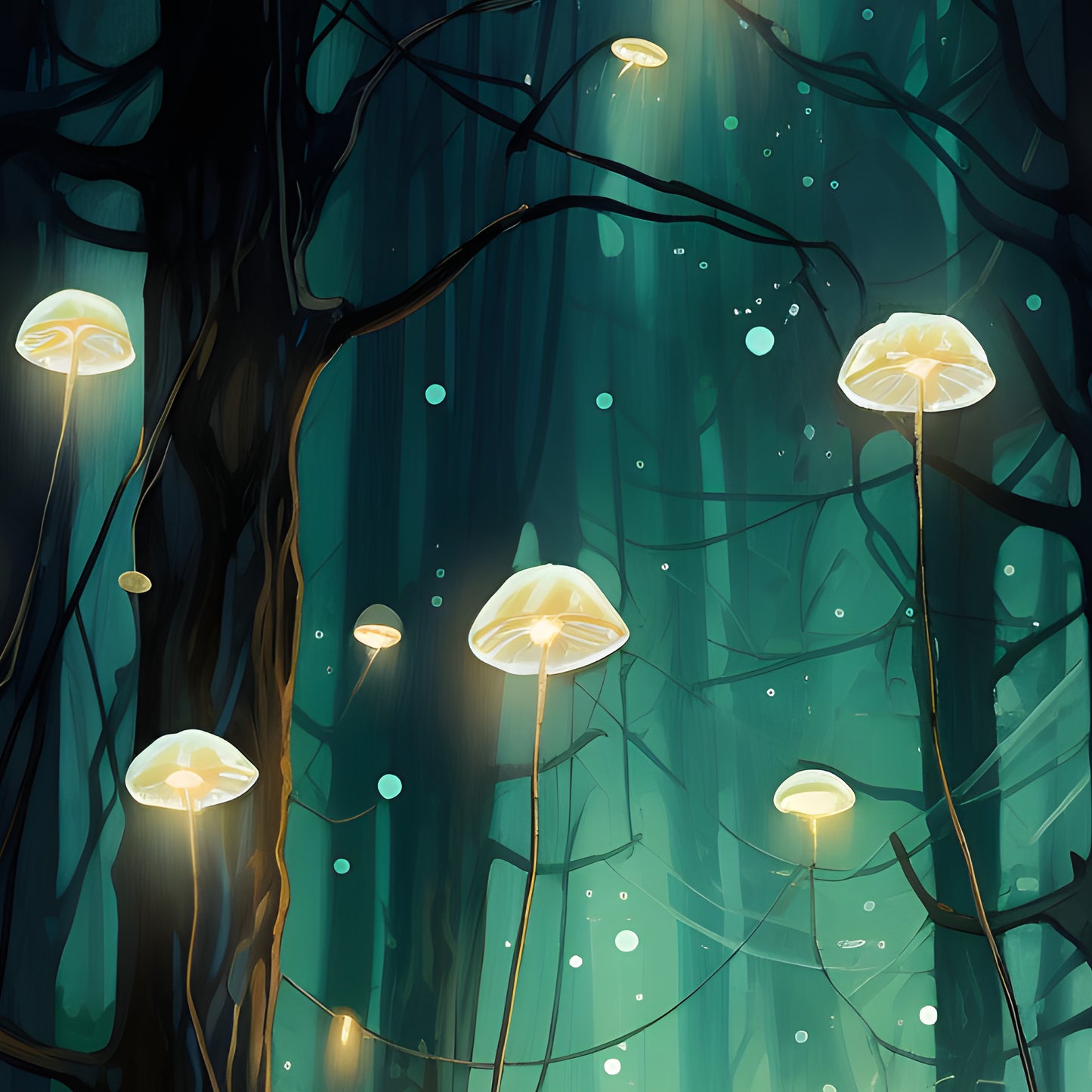 Glowing Mushroom Forest