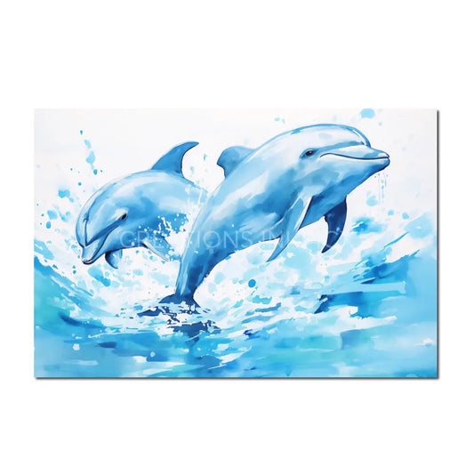 Watercolor Dolphin Poster