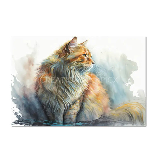 Watercolor Feline Poster
