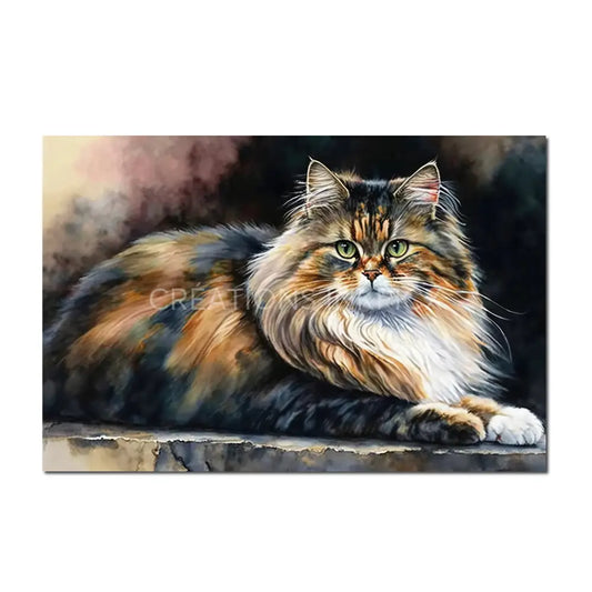 Watercolor Maine Coon Poster