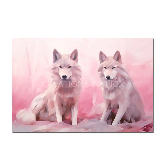Watercolor Wolves Poster